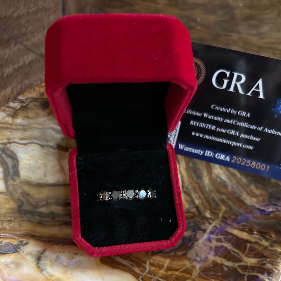 GORGEOUS 7 CT full eternity genuine black moissanite diamond ring NIB💍 - Picture 4 of 6
